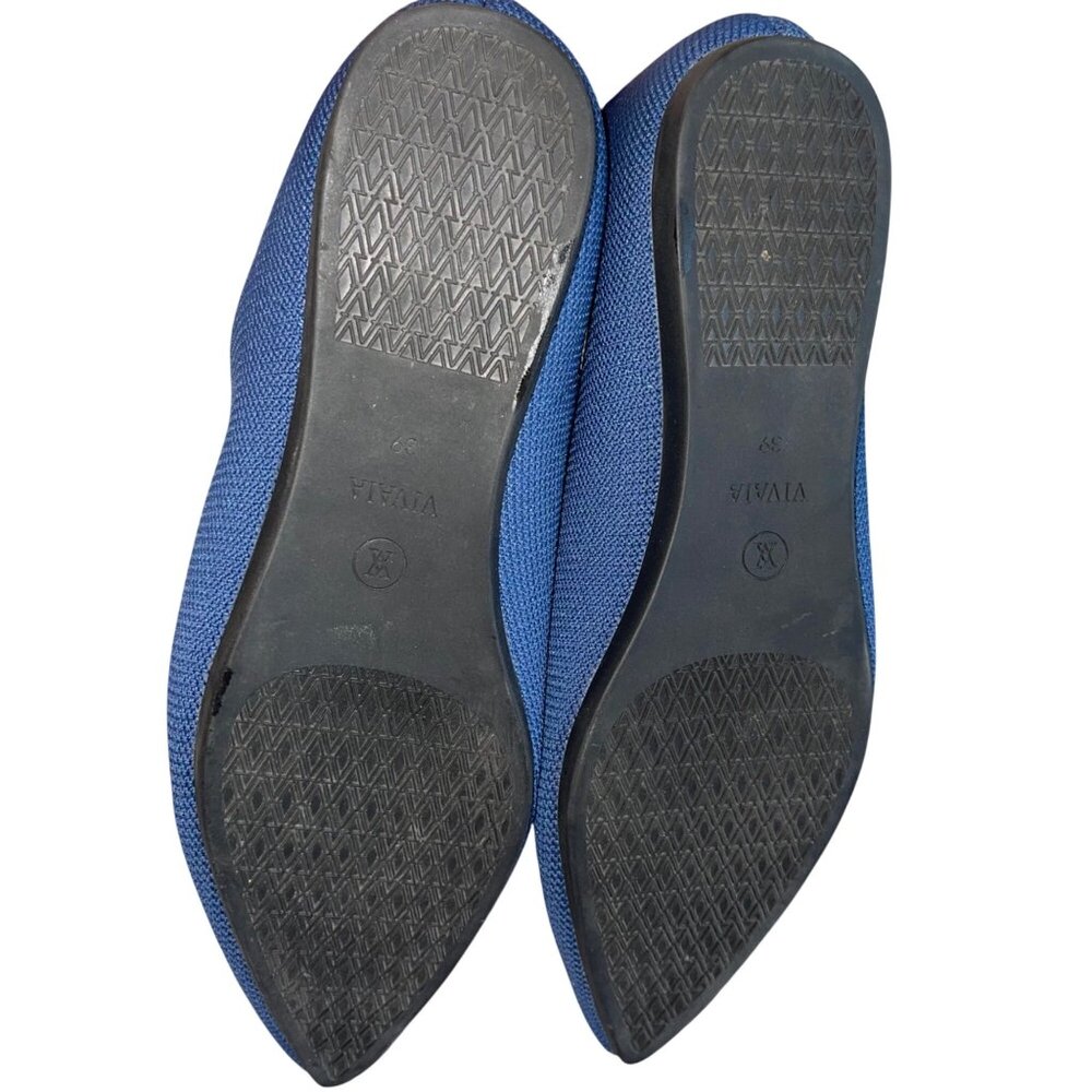 VIVAIA Aria Womens Size 39 Navy Blue Knit Pointed Toe Ballet Flats Casual - Picture 3 of 8